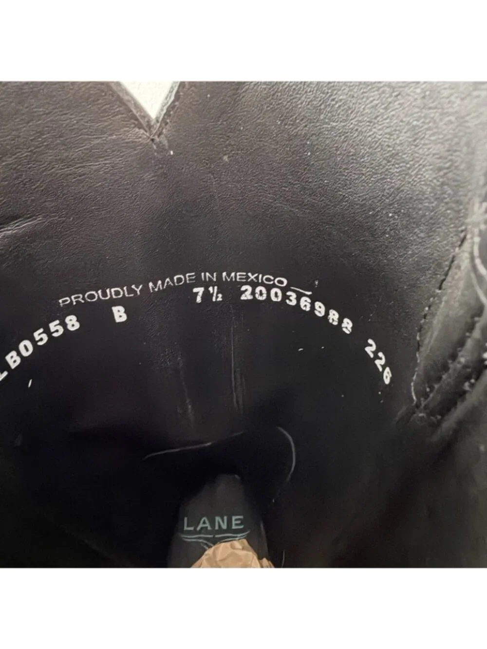 Lane EMMA JANE Black Cowboy Boots Western Cowgirl Mid Calf Tall Womens Size 7.5 - Picture 10 of 12